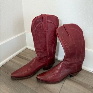 Women’s Lucchese Calfskin Red Boots